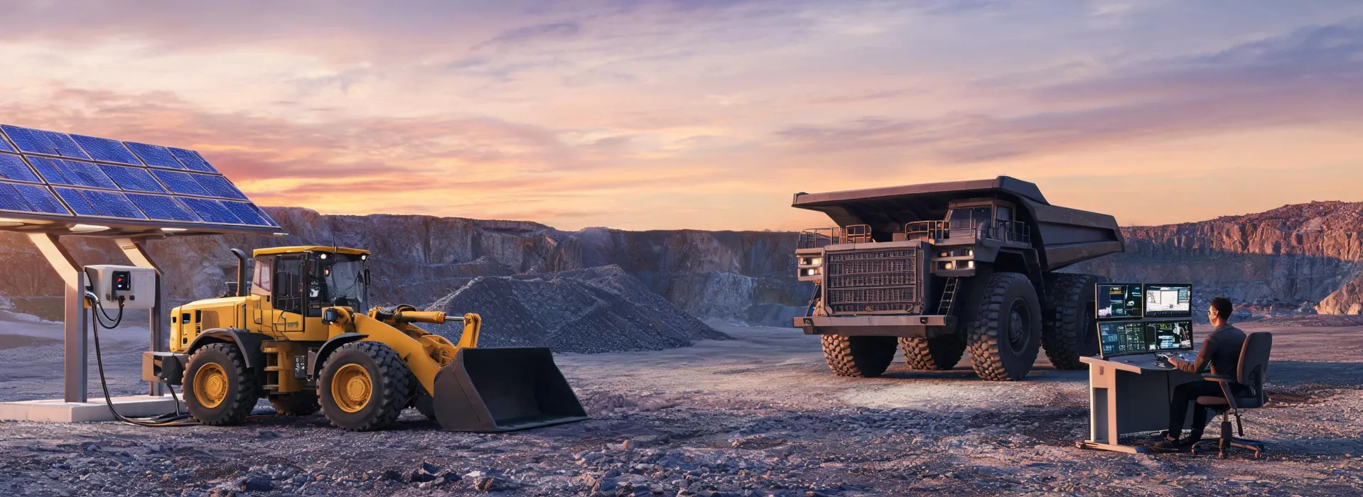 Battery-electric wheel loader and autonomous haul trial site